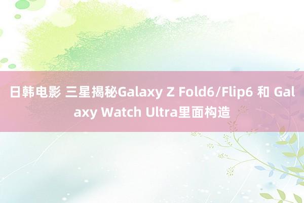 日韩电影 三星揭秘Galaxy Z Fold6/Flip6 和 Galaxy Watch Ultra里面构造